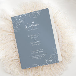 Programa plegado Boda de hoja mínima azul turbio