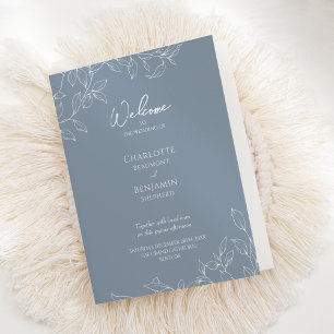 Programa plegado Boda de hoja mínima azul turbio