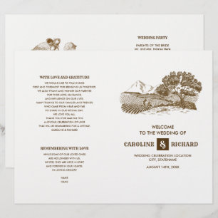 Programa plegado de Boda de granja rural rústica