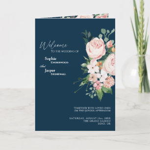 Programa plegado de Boda de la Marina Floral de Ru