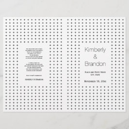 Programa plegado de boda geométrico blanco y negro