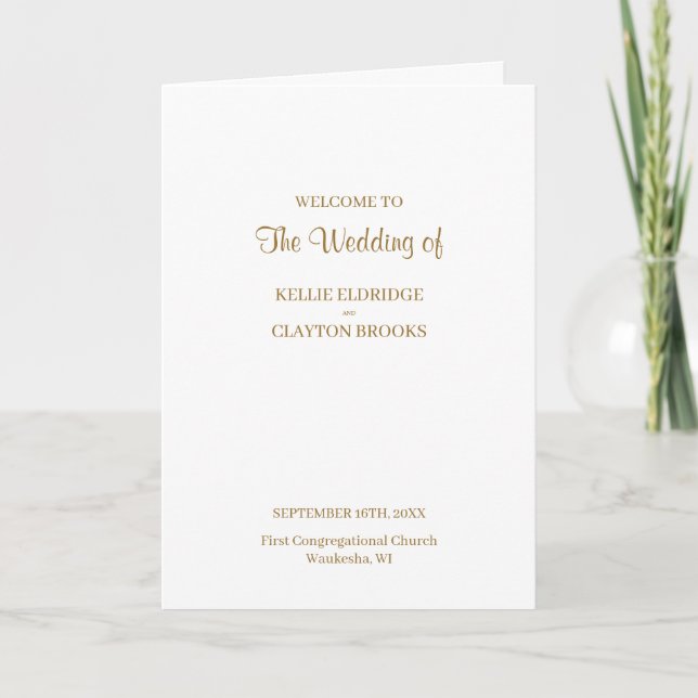 Programa plegado de Boda Minimalista moderno (Anverso)