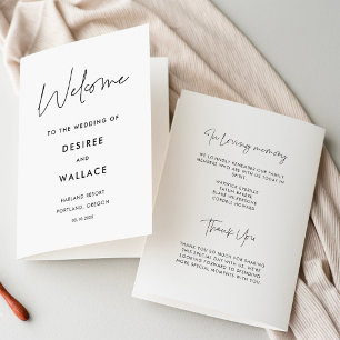 Programa plegado de boda minimalista moderno