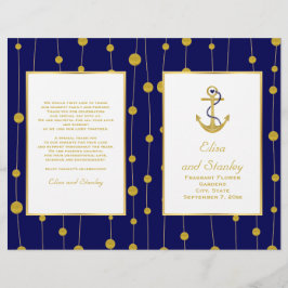 programa plegado de boda náutico de anclaje de Rel