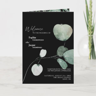 Programa plegado de Boda negro de vegetación moder