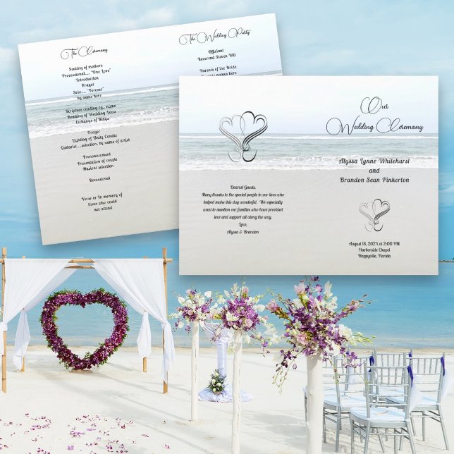 Programa plegado de ceremonia de Boda de arena y m (Subido por el creador)