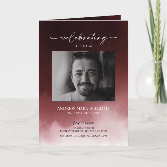 Programa plegado de la Orden de Funeral Rojo Oscur (Anverso)