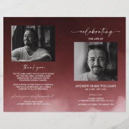 Programa plegado de la Orden de Funeral Rojo Oscur