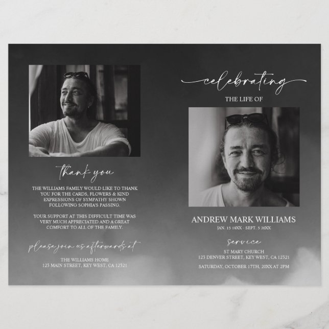 Programa plegado de la Orden Funeral Gris de Servi (Anverso)