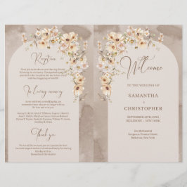 Programa plegado de marfil rústico Wildflowers Boh