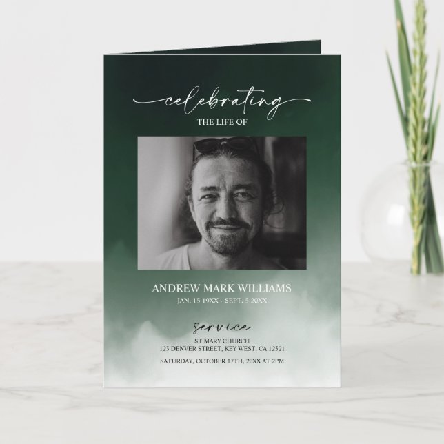 Programa plegado de orden de servicio de funeral v (Anverso)