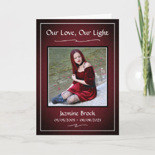 Programa plegado de Red Black Funeral Obituary Ser