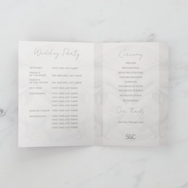 Programa plegado especial para Bodas de delfines (Interior)