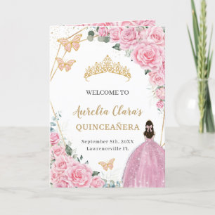 Programa Princesa Floral Rosa Quinceañera Orden de eventos