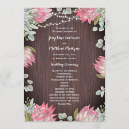 Programa Protea Eucalyptus Ilumina Boda Rústico Maderero