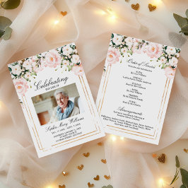 Programa Purple Flowers Funeral Order of Service