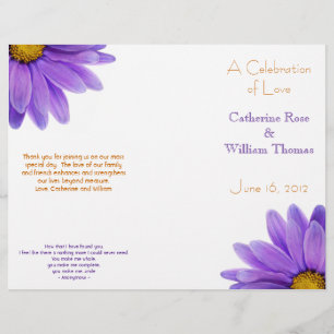 Programa Purple Gerbera Daisy Elegant Wedding