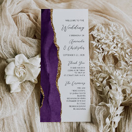 Programa Purple Gold Agate Script Wedding
