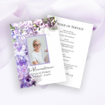 Purple Lilac Flowers Funeral Service