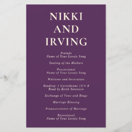 Programa Purple Modern Wedn de fuentes negrita lim