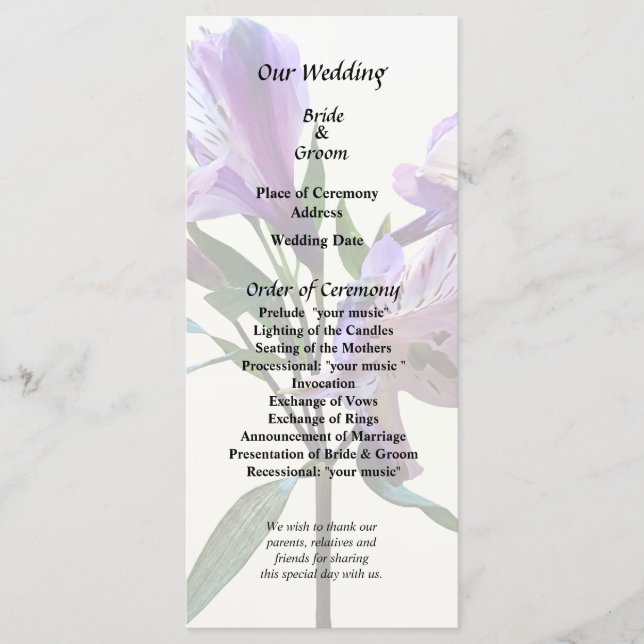 Programa Purple Peruvian Lily (Anverso)