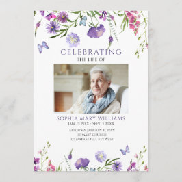 Programa Purple Wildflowers Funeral Order of Service