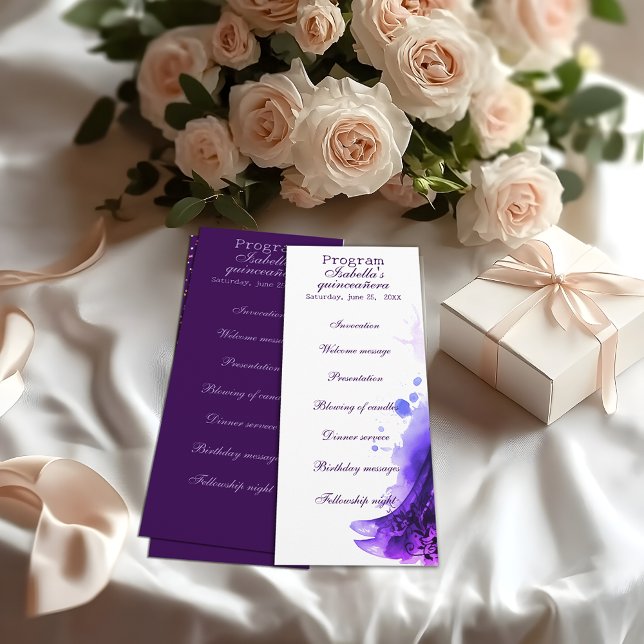 Programa púrpura Gótico Glam Quince Quinceañera (Subido por el creador)