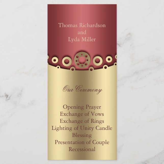 Programa Purpurina Confetti Faux Relieve metalizado Wedding (Anverso)