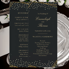 Programa Purpurina negro dorado Boda Confetti