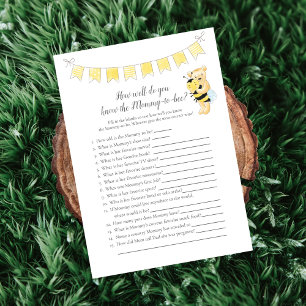 Programa Quién conoce a la futura mamá del juego Teddy Bear