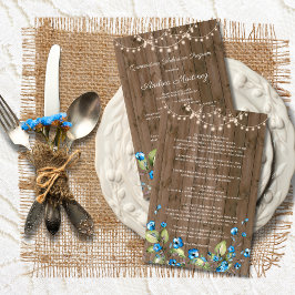 Programa Quinceanera de Flores Rústicas Azules