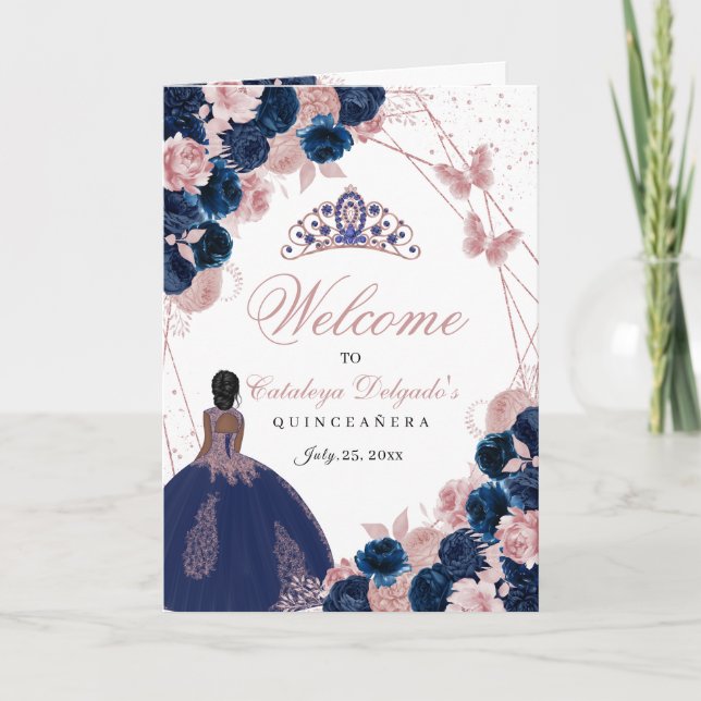 Programa Quinceanera de Mariposa Azul y Rosa de la (Anverso)