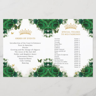 Programa Quinceañera de Mariposas Florales Esmeral