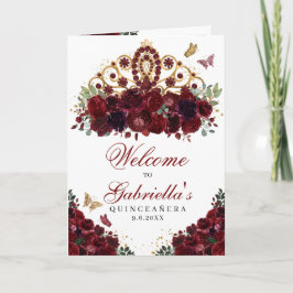 Programa Quinceanera de Tiara de Borgoña y Oro