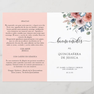 Programa Quinceanera floral español, Rubor y azul