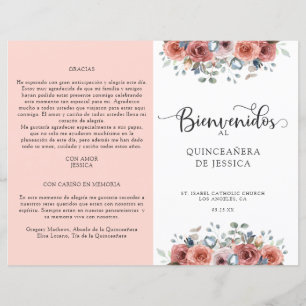 Programa Quinceanera floral español, Rubor y azul