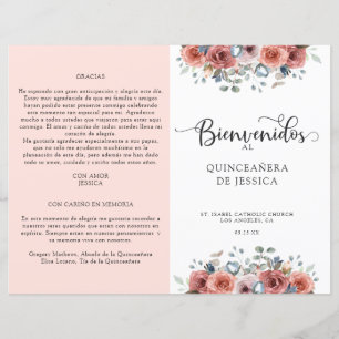 Programa Quinceanera floral español, Rubor y azul