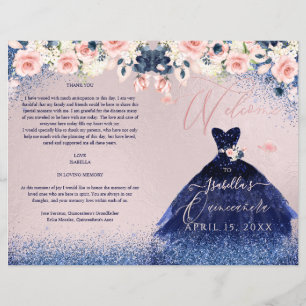 Programa Quinceanera Purpurina de la Marina Floral