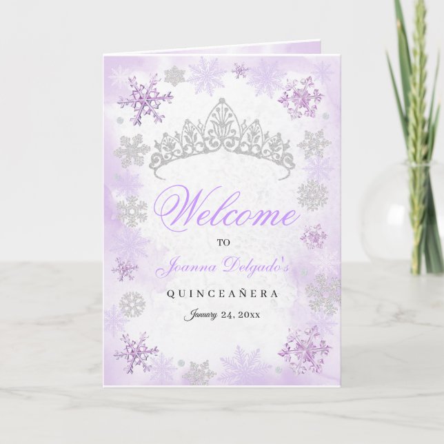 Programa Quinceanera Quonderland de invierno morad (Anverso)