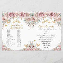 Programa Quinceañera Rubor Floral Pampas Padrinos