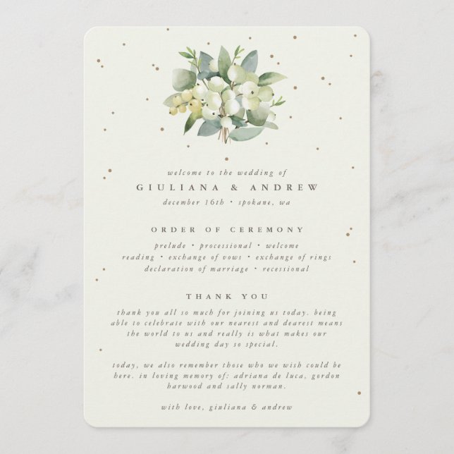 Programa Ramo de boda elegante de crema y snowberry + eucal (Anverso)