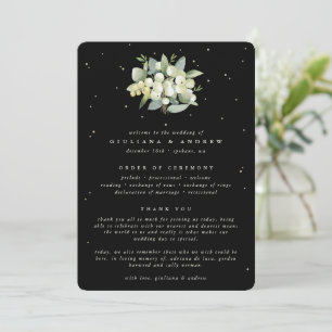 Programa Ramo de boda elegante de Snowberry negro + Eucalip