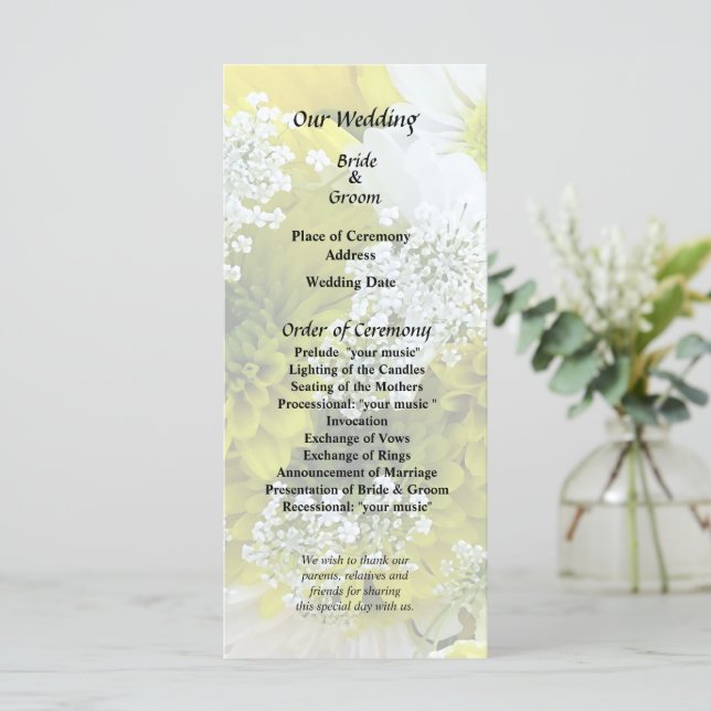 Programa Ramo de Margaritas, Crisantemos y Flor de Zanahori (Anverso de pie)