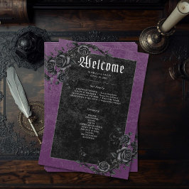 Programa Raven negro gótico y Rosas Boda púrpura