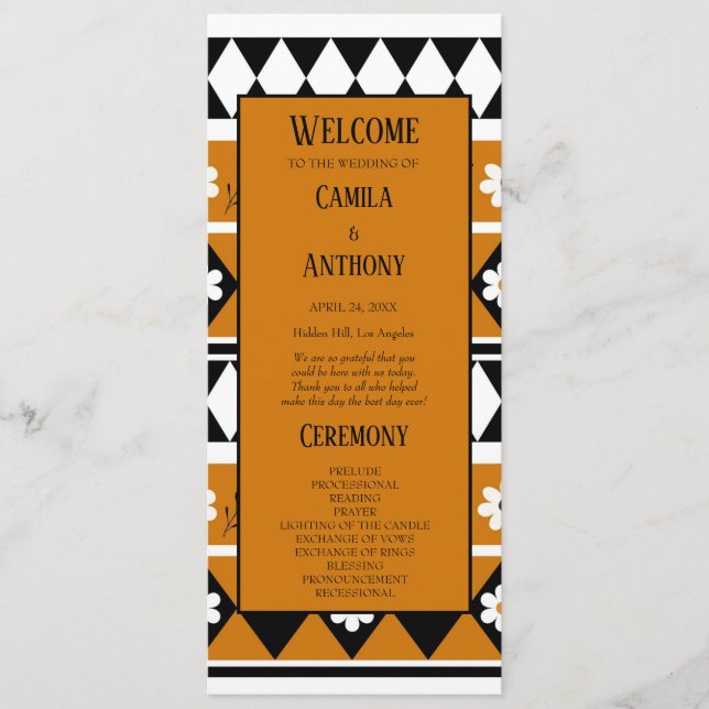 Programa Rayo de borde Flor Diamante Boho Patrón floral (Anverso)