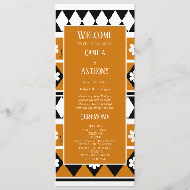 Programa Rayo de borde Flor Diamante Boho Patrón floral (Anverso)