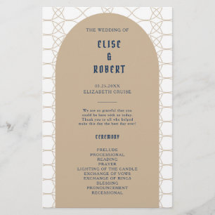 Programa Real de Ceremonia de Boda Retro Clásico A