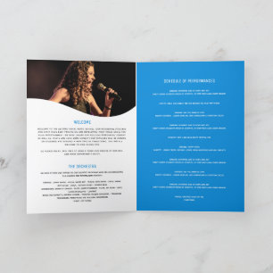 Programa Recibo musical vocal por la noche micrófono azul