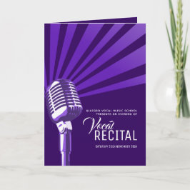 Programa Recibo musical vocal por la noche micrófono púrpur