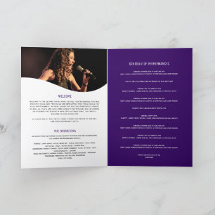 Programa Recibo musical vocal por la noche micrófono púrpur